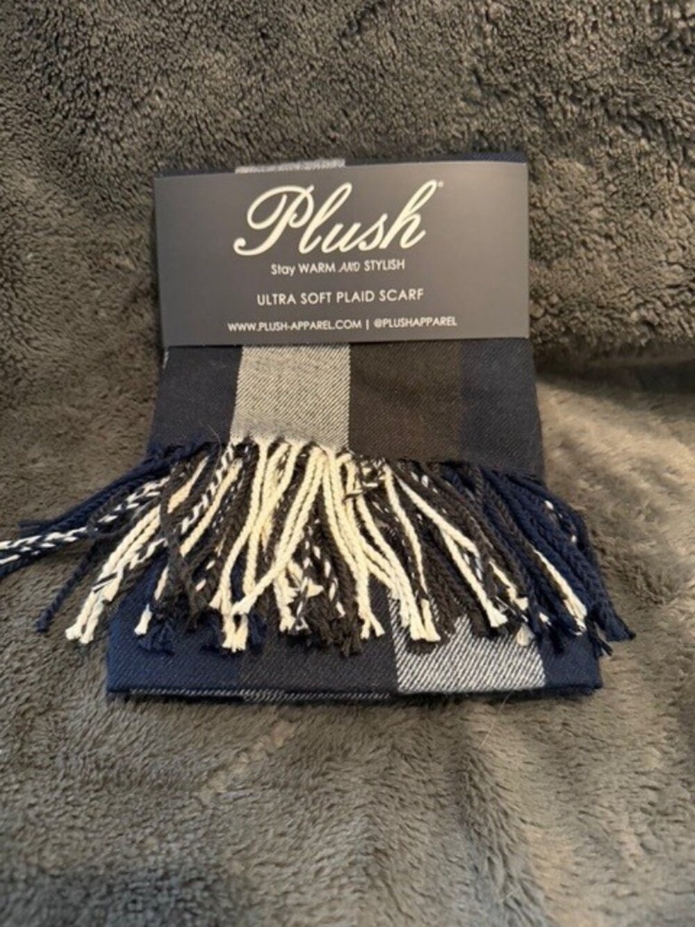Plush apparel brand scarf